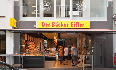 Der Bäcker Eifler in der Frankfurter Innenstadt in der Hasengasse